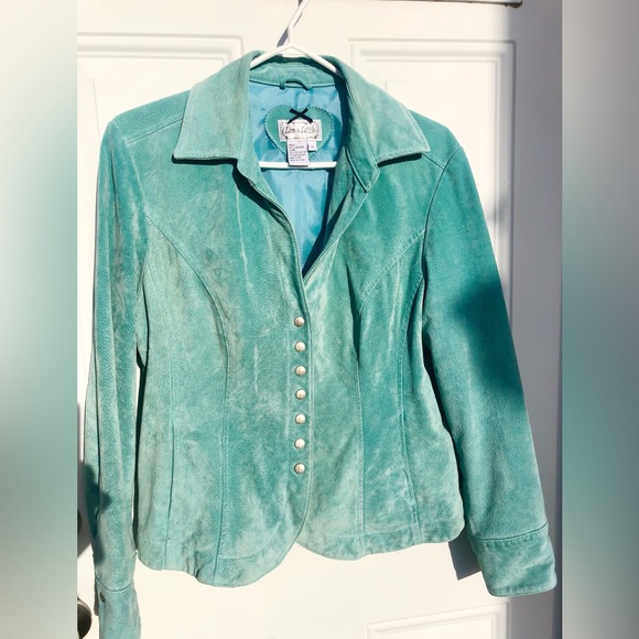 Live a Little blue suede jacket - Picture 2 of 7